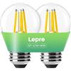 Lepro Lampadina LED E27 a Risparmio Energetico Classe 2.2W (Equivalente 25W), Luce Calda 2700K, G45 Filamento, 470LM Non Dimmerabile, Lunga Durata 50000 Ore, 2 Pezzi