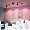 Aigostar Mesh - 6.5W GU10 Lampadine Alexa Bluetooth Mesh, Lampadina Smart Works with Alexa, Lampadina GU10 Smart LED 555LM RGB & CCT(2700K-6500K), 6 Unità (Con Telecomando Bluetooth e Gateway)