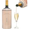 Itslife Refrigeratore per Bottiglie Vino, Champagne, Spumante, 750ml Raffredda Bottiglie Vino Portatile con Coperchio, glacette per Vino in Acciaio Inox, Regali per Gli Amanti del Vino (Beige)