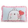NICI Cuscino in Peluche con Motivo Molang, Morbido e Ideale per Le Coccole di Bambini e Adulti, per casa, Asilo o in Viaggio, 43 x 25 cm, Azzurro - 62790