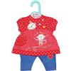 Zapf Creation Dolly Moda con Pantaloni, 36 Cm, Colore: Rosso/Blu