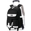 BOZONLI Zaini con Rotelle Staccabili Zaino con Ruote Trolley 32x18x48 Zaini Trolley Viaggio per Ragazzi Ragazze, Nero