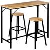 Kesper | Bar da cucina in 3 pezzi | tavolo e 2 sgabelli | struttura in metallo | FSC fibra effetto rovere | salvaspazio e stabile | tavolo 110 x 40 x 88 cm | 1597813