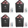 ZonQoonz 4PCS Par LED RGBW Ricaricabile con 4400mAh Batteria, 3 LED Luci da Discoteca Supporto Telecomando/DMX Controllo per Matrimonio Discoteca DJ Disco