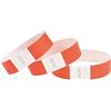 CINTAPUNTO Braccialetti carta eventi - 100 pezzi - identificativi colorati tipo Tyvek Bracciali di carta impermeabili - braccialetto discoteche - per feste festival con chiusura adesiva - Neon Red