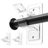 AURIVEE 2 Pezzi Ganci per Tende Senza Bucare, Supporti Bastone Asta Tenda Trasparenti Auto-Adesivi per Cucina e Bagno