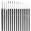 VEGCOO Set di 14 Pennelli per Dipingere Fini, Pennelli Miniature Pennello Fine da Pittura, Dry Brush per Acrilico, Acquarello, Olio e Modellismo