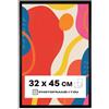 Photoframe4you - Cornice per foto 32x45 cm nera -Vetro acrilico infrangibile - Cornice da parete in plastica resistente per foto, poster, puzzle e certificati - Prodotta in Europa - Nancy