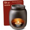 Praknu Brucia Essenze Ceramica 75 ml - Evaporazione Delicata per Oli Essenziali e Cere Profumate - Profumo di Lunga Durata - Nero