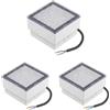 ledscom.de 3x LED pavimentazione pietra terra luce da incasso CUS per esterni, IP67, angolare, 10 x 10 cm, bianco caldo