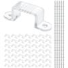 TIXIPEM Clip impermeabili per striscia luminosa a LED, 50 pezzi, clip di montaggio con viti per striscia di luci LED al neon flessibile da 16 a 19 mm, insegne al neon fai da te, trasparente, 3,9 cm