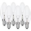Caldarax Lampadina a Candela E14 230V, Lampadina Trasparente a Goccia, Dimmerabile Bianco Caldo 2700K, C35 Candela Forma, 600LM, Lampadine Decorative, per Lampadario, Lampada da Scrivania, 6 Pezzi