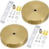 PH PandaHall 2 Set Kit Baldacchino per Lampadario 11.8cm Lampadario Moderno Rotondo Dorato, Piastra di Ricambio per Lampadarios Baldacchino per Apparecchi di Illuminazione