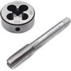 Aoyswuz 2 Pezzi Maschiatura e Rotondo M12 x 1,75 Macchina Vite Rubinetto HSS Maschi per Filettare, Set Filiera per Filettatura per Dado a Vite di Riparazione Filettatura (M12)