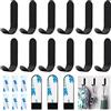 Realure 12 ganci adesivi extra forti, in acciaio inox, metallo, argento, autoadesivi, da parete, per il bagno, per l'incollaggio, da cucina, per la porta, senza fori