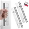 WDZGX Maniglie Maniglia Acciaio Inossidabile Porta Scorrevole Adesive Maniglie Per Mobili Per Porte e Finestre Cassetti Porte da Giardino Armadi 2 PCS (127 * 18 * 35cm, Argento)
