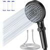 Dokkita Soffione Doccia Anticalcare, Dokkita Doccia Soffione 4 Getti Spray con 1,5M Tubo Doccia, Soffione Doccia Alta Pressione Doccino per Doccia con Filtrazione a 3 Strati