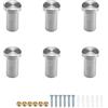 PARFCO Ganci Appendiabiti, 6 Pezzi Ganci da Parete, Ganci Parete con Viti, Ganci in Acciaio Inox per Bagno, Ganci per Asciugamani, per Cucina, Bagno, Soggiorno