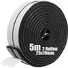 SDLDEER Gomma espansa autoadesiva nastro sigillante autoadesivo nastro in schiuma per finestre guarnizioni per porte sigilli anti-collisione isolamento acustico (25mm(L) x10mm(S) x5m(L), 2 rotoli)