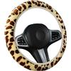 arrderly 1 pezzo di coprivolante con motivo leopardato, coprivolante elastico, universale, antiscivolo, caldo, soffice, adatto per la maggior parte delle auto con un diametro di 36-38 cm