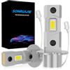 SONRUIJIE Lampadina H3 LED Canbus,100W 16000LM 6000K 600% Brillante, 1:1 Design di Ricambio Lampada Alogena,Plug and Play, Impermeabile IP68, 2 pezzi