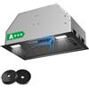 KICHPOWER Cappa Aspirante da Incasso 52cm Nera, 750 m³/h, Controllo Gestuale e Tattile, 3 Velocità + Booster, Silenziosa 64 dB, Illuminazione LED, Doppia Modalità (Scarico/Ricircolo), Classe A+++