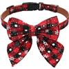 GUOYOU Collare Natalizio Cane 2.5 * 55CM Collare Gattocollare Gatto Collari Regolabile Vestito Natale Cane con Fiocco Staccabile Rosso Natale per Cani di Piccola Taglia Medio Grande Gatti(L)