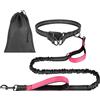 OFFCUP Guinzaglio Cani Mani Libere, Guinzaglio Da Jogging, Prolunga Elastica Con Borsa Portaoggetti per Addestramento, Camminata, Jogging E Corsa Con Cani (Fucsia, Per 1 Cane)