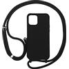 PuYu Zhe Cover con Cordino compatibile con iPhone 11 Pro Max,Cellulare Girocollo Custodia con Corda Silicone Case TPU Bumper Regolabile Necklace laccio Shell-Nero