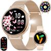 BENYAR SMART Orologio Smartwatch Donna con Torcia LED, 1,26'' HD Schermo Smartwatch Elegante Donna con Funzione Telefono, Impermeabile IP68, 110+ Modalità Sportive, Ciclo Mestruale per iOS Android, 2 Cinturini