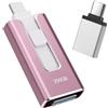 LIDOUYA Chiavetta USB per iphone 256GB, [MFi Certificata] Unità Flash USB 4 in 1 per iphone/Android/PC, USB 3.0, Trasferimento Ultra Veloce 【Senza App】Espandi Memoria, Rosa