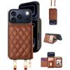 OCASE Custodia Portafoglio per iPhone 17 Pro, Custodia in Pelle con Cerniera, Porta Carte con Blocco RFID, con Tra Collo Regolabile Rimovibile, Protettiva Antiurto Cover per iPhone 17 Pro - Marrone