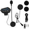 Dinhauyon BT12 Auricolare 5.0 Bluetooth Moto, Accessori Altoparlanti Moto con Sistema Comunicazione Mani Libere e Funzione Riduzione Rumore, Interfono Casco per Sci, Arrampicata, Equitazione, Ciclismo (Nero)