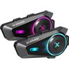 MAXRUNON D10, cuffie Bluetooth per moto, citofono a 4 piloti, sistema di comunicazione del casco, V5.4, cancellazione del rumore ENC, controllo vocale AI, multitasking audio, radio FM, IPX7, adatto