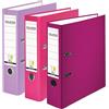 Falken Set da 3 Raccoglitori PP-Color, Made in Germany, 8 cm, Formato DIN A4, Colori Pastello Berry assortiti, Rivestimento in Plastica, Interno in Carta, con Etichetta Dorsale Intercambiabile