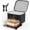AICPAN Scaldavivande Elettrico Portatile 80W - 1,7L Porta Pranzo Riscaldabile, 3 in 1 12V/24V/220V calda Vivande Portatile Elettrico, Lunch Box per Auto Camion Ufficio, Nero