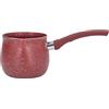 Acouto Pentola per Latte, Casseruola Antiaderente Diametro 10 Cm con Beccucci in Lega di Alluminio Padella Smaltata con Rivestimento Interno Piccola Pentola per Zuppa con Manico Singolo per Caffè,(rosso)