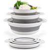 Katmerio 3 Pezzi Set di Scolapasta in Silicone Pieghevole, Scolapasta in Silicone per Cucina, Pieghevole, per Scolare Pasta, Frutta, Verdura - Bianco