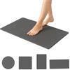 Pietra Kit bagno Diatomite - Tappetino pietra 60 x 40 cm + 4 basi assorbenti, tappeto rapido asciugatura, antimuffa, ecologico e antiscivolo, per bagno o cucina (grigio)
