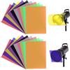 Jiujuda9 20 pellicole colorate in gel per la correzione del colore, filtro della luce in gel colorato trasparente, fogli filtranti, pellicola colorata per finestre, per fari, fotografia, studio LED (10 colori)