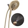 Delta Faucet 6-Setting In2ition 2-in-1 Dual Shower Head with ProClean Spray, Gold Round Shower Head with Hose, Hand Held, Champagne Bronze 75655CZ