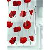 Spirella Tenda da Doccia PEVA Papavero 180x200 cm Rosso