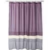 Lush Decor Mia, Tenda da Doccia in Tessuto a Righe Neutre, Decorazione per Il Bagno, 182,9 x 182,9 cm, Viola e Grigio