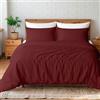 Ruggeri Set Lenzuola Sacco Copripiumino Matrimoniale Microfibra, Bordeaux | 1 lenzuolo a sacco di 250 x 200 cm con patella di 40 cm e 2 federe di 50 x 80 cm con chiusura a sacco di 20 cm