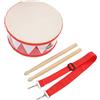 Beavorty Rullante da 20,3 cm, giocattolo musicale per bambini, con cinghia regolabile e 2 bacchette, giocattoli educativi in legno, strumento musicale sensoriale per bambini e bambine