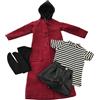 niannyyhouse 1/3 1/4 1/6 BJD vestiti per bambole bordeaux cappotto a righe t-shirt pantaloncini in pelle calzini con giuntura sferica accessori per bambole regalo per vestire (1/4BJD)