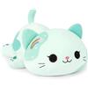 shownicer Giocattolo di peluche gatto kawaii, cuscino di peluche, regalo per bambini e ragazze dai 3 anni in su, verde, 30 cm