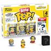 Funko Bitty Pop! Minions - Roller Skating Stuart 4PK - Roller Skating Stuart, Pajama Bob, Kung Fu Kevin E una Mini Figura Misteriosa a Sorpresa - 0.9 Inch (2.2 Cm) - Minions 2 da Collezione