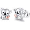 REDSUN Koala Orecchini da bambina in argento sterling 925, placcati oro rosa, orecchini koala, design carino per donne regalo