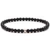 BERGERLIN Bracciale in onice autentico con perle in argento 925 - perle sfaccettate - misura S